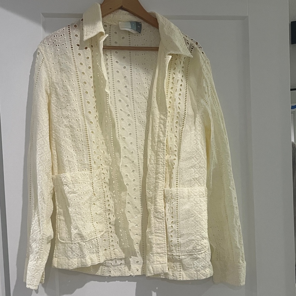 Kith Eyelet Button-Front Jacket in Cream